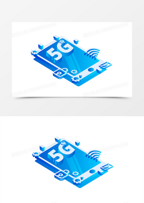 5g蓝色苹果简约图案