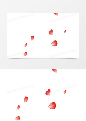 手绘水彩散落的花瓣