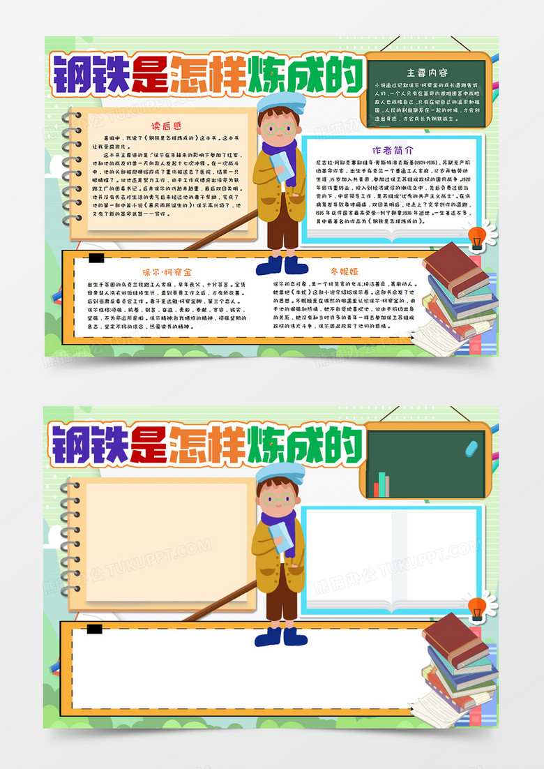 钢铁是怎样炼成的读后感手抄报word模板    