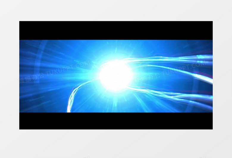 蓝色粒子光线空间穿梭转场背景视频