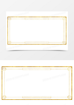 原创简约新年金色中式边框素材