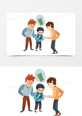 女同学免抠元素200卡通手绘校霸欺负弱小同学免抠素材750卡通手绘校