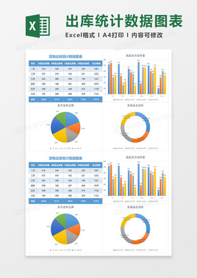 出库统计数据图表excel模板