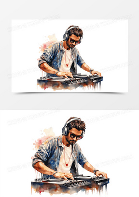 dj打碟图片卡通炫酷