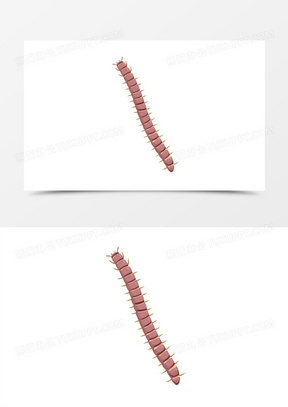 手绘卡通蜈蚣素材