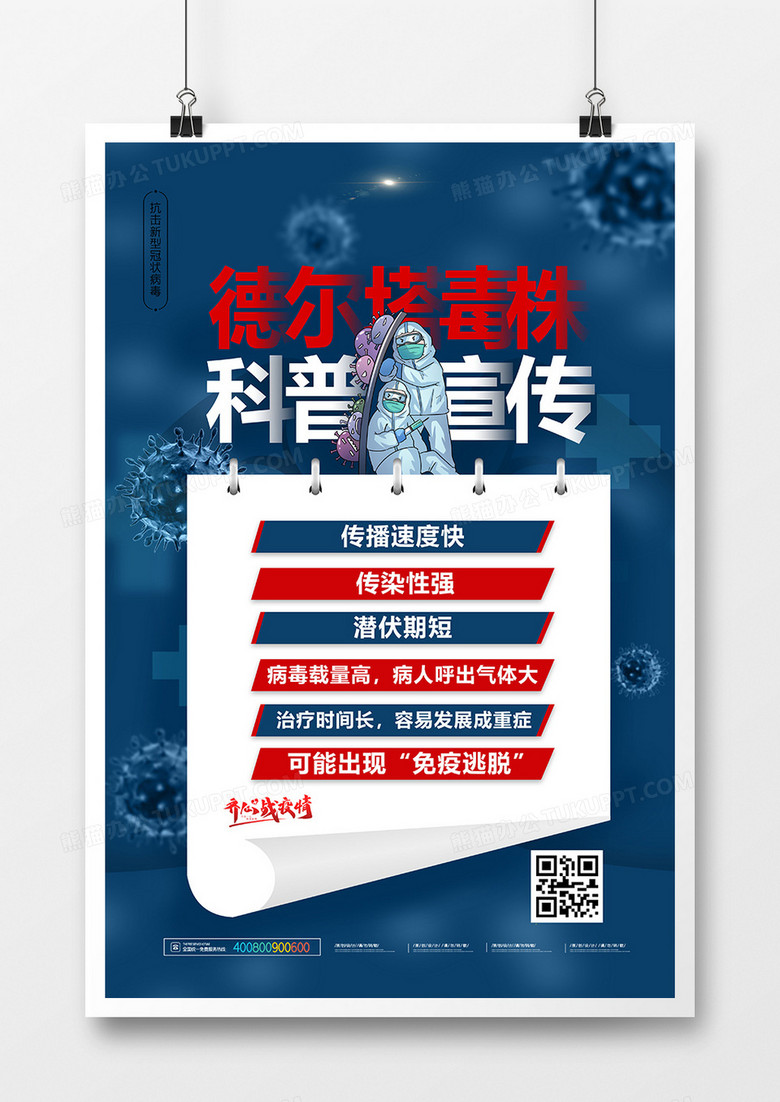 德尔塔毒株科普宣传海报设计
