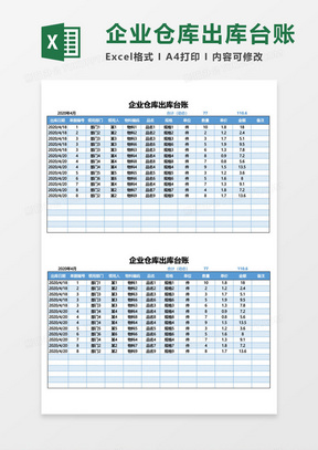 倉庫出庫臺賬182產品入庫單統計模板191產品出庫單三聯181簡約登記表