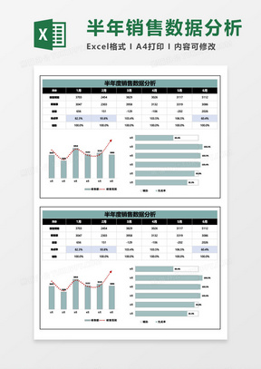 半年度销售数据分析表excel模板