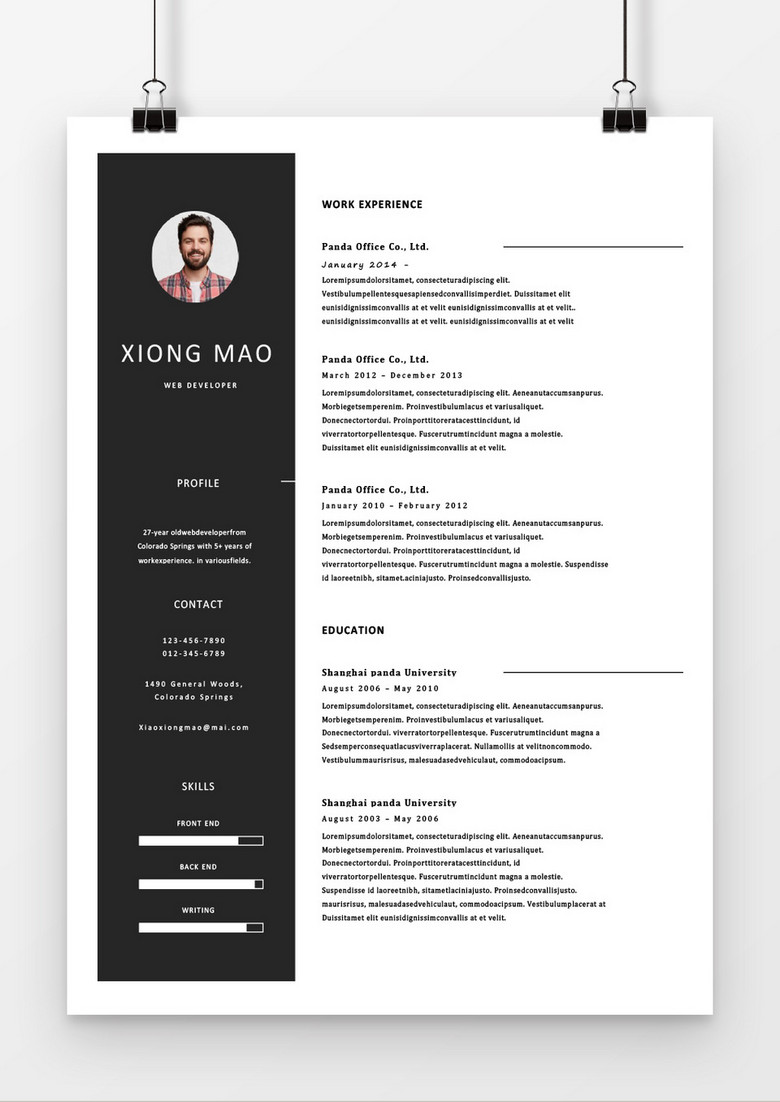 word格式英文简历模板