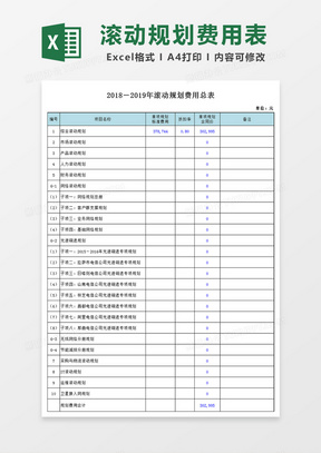 咨询项目费用明细表-二联Excel模板