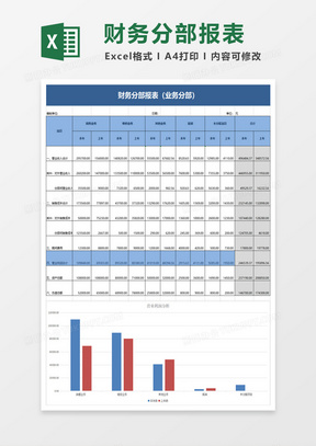 财务分部报表excel模板