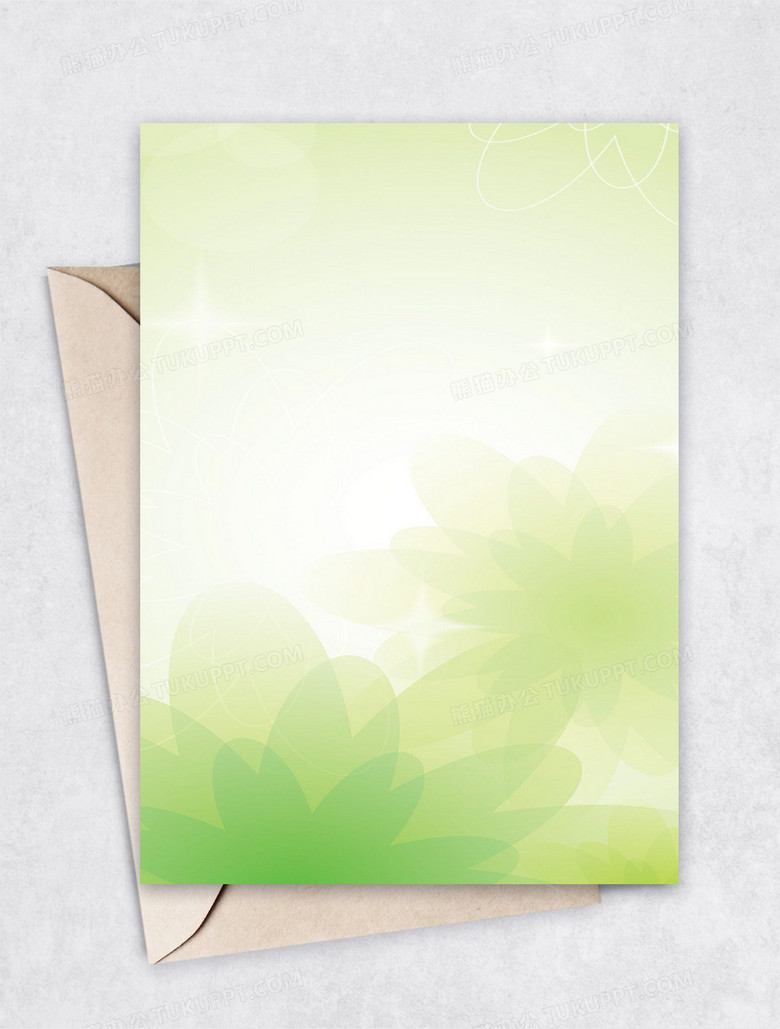 水墨淡雅文艺清新背景信纸word模板下载_熊猫办公