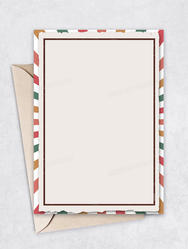 本作品全称为《文艺复古条纹背景信纸word模板》,主要应用wps office