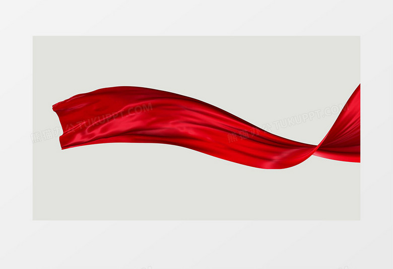 炫酷大气红绸彩带动态元素视频