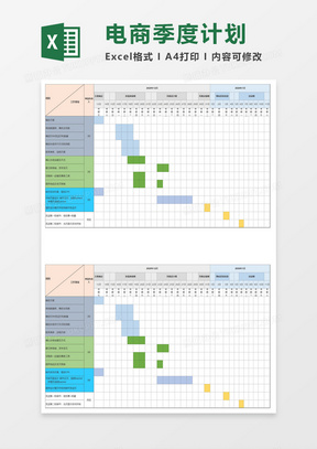 电商运营季度计划excel模板