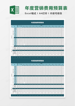 年度营销费用预算表excel模板