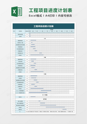 工程项目进度计划表excel模板