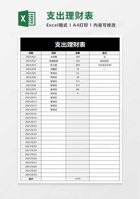 月度理財統計表excel模板20通用理財統計表excel模板10個人理財明細表