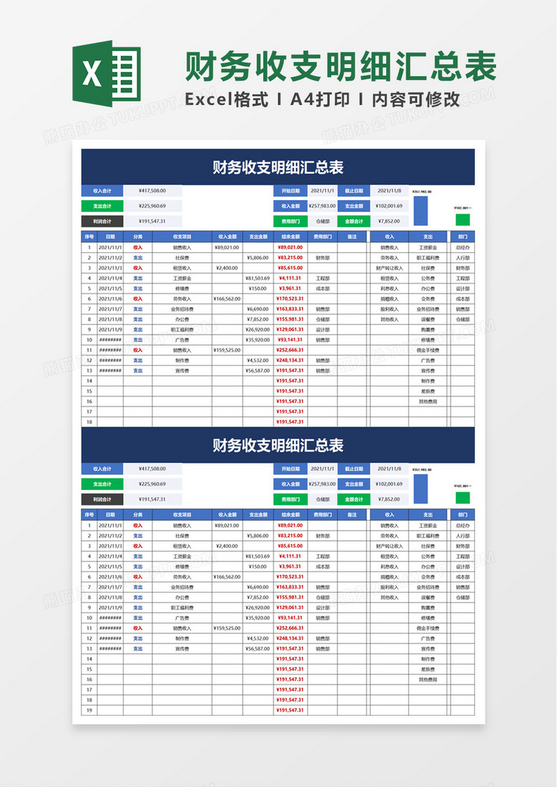 明细表自动生成汇总表图片