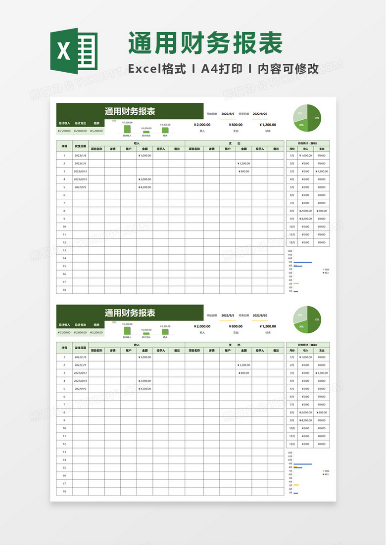 实用通用财务报表excel模板