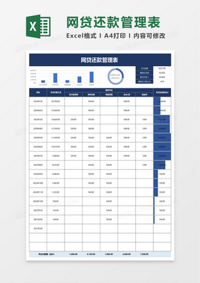 网贷还款管理表 excel模板