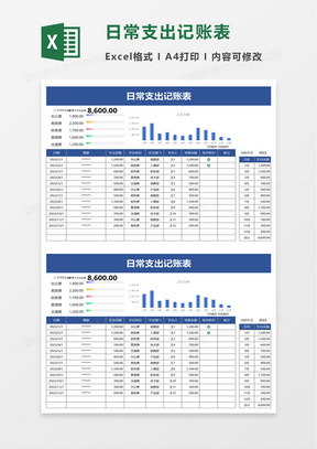 日常支出记账表excel模板