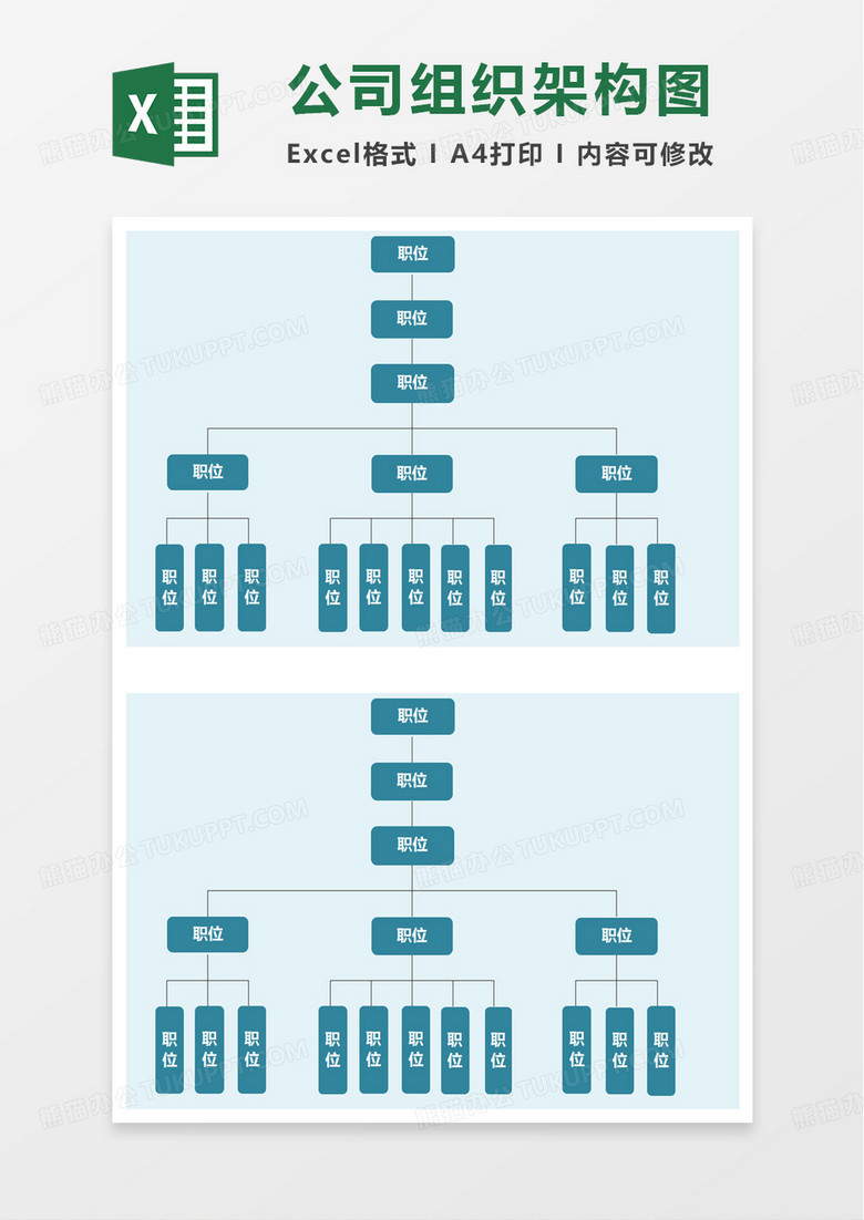 简单公司组织架构图excel模板