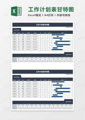 工作计划表甘特图excel模板