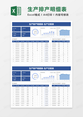 生产排产明细表excel模板