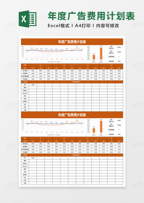 年度广告费用计划表excel模板