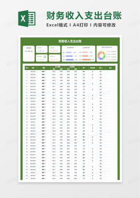 财务收入支出台账excel模板