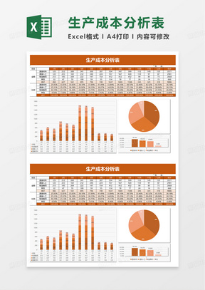 通用生产成本分析表excel模板