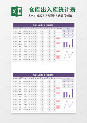 仓库出入库统计表excel模板