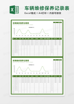 通用简洁车辆保养记录表excel模板