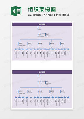 简洁企业组织架构图excel模板