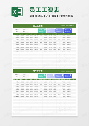 通用工资表自动生成工资条excel模板