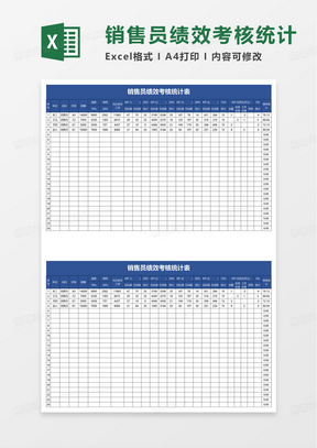 销售员绩效考核统计表excel模板