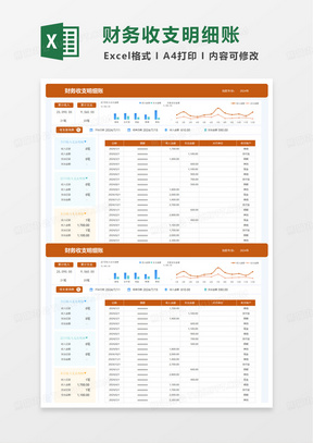 财务收支明细账excel模板