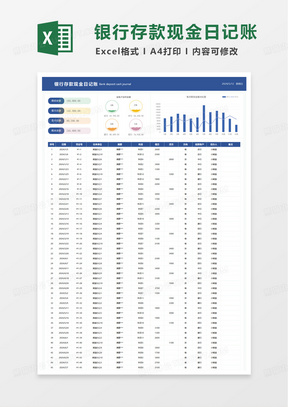 银行存款现金日记账excel模板