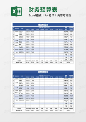 简洁简约财务预算表excel模板