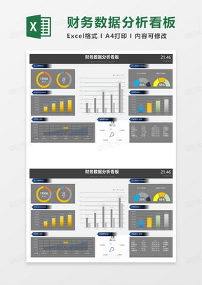 财务可视化分析数据报表excel模板