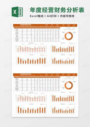 年度经营总结财务数据分析表excel模板