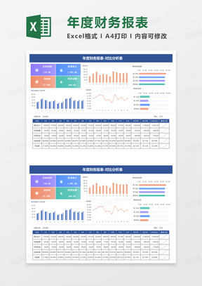 年度财务报表对比分析表excel模板