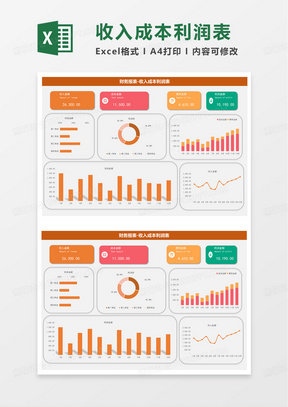 财务报表收入成本利润表excel模板