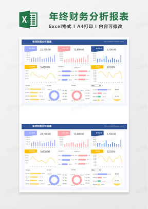 通用实用年度财务报表分析excel模板