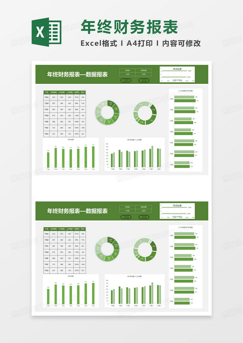 简洁实用实用年终财务报表excel模板