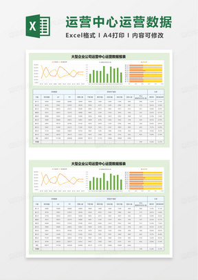 简约清新运营数据报表excel模板