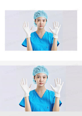 戴白色手套的女护士图片