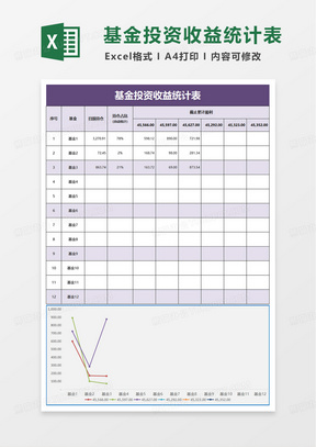 基金投资收益统计excel模板