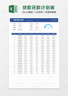 通用贷款还款计划表excel模板